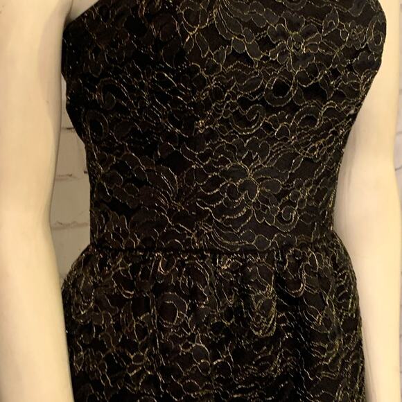 Corey Lynn Calter Black Gold Lace Wiggle Dress sz 2 NWT new $279 Prom Formal - Picture 6 of 11